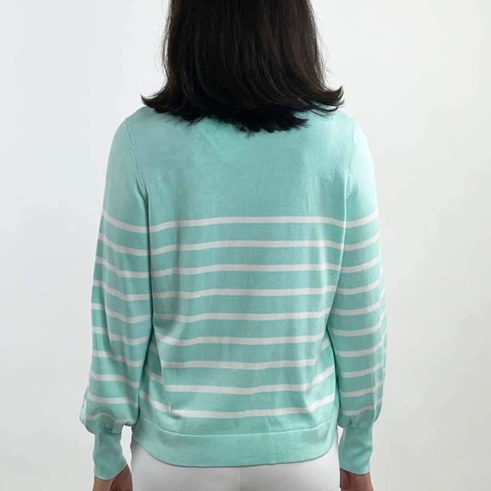 Aqua Stripped Sweater - Picture 2 of 3